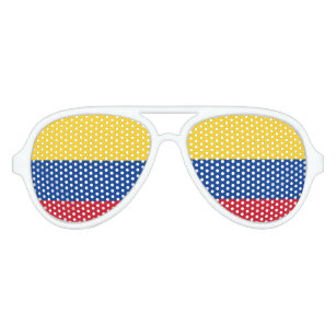 Colombian Flag Party Shades. Aviator Sunglasses