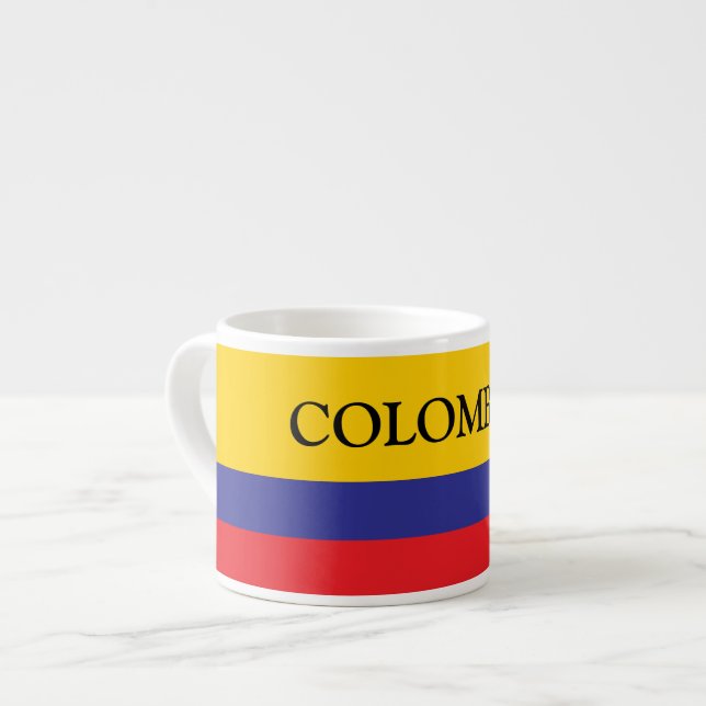 Colombian flag personalized espresso coffee cup (Front Left)