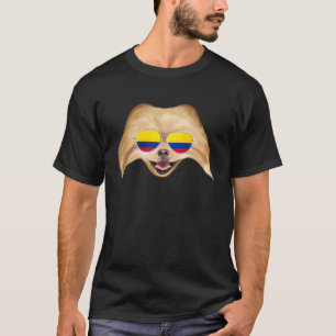 Colombian Flag Pomeranian Dog Colombia Pocket T-Shirt