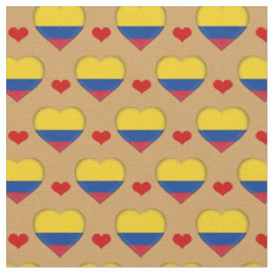 Colombian Flag Red Heart fashion Fabric/Colombia Fabric