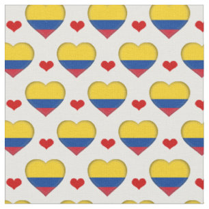 Colombian Flag Red Heart fashion Fabric/Colombia Fabric