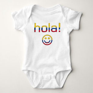 Colombian Gifts : Hello / Hola Face Baby Bodysuit