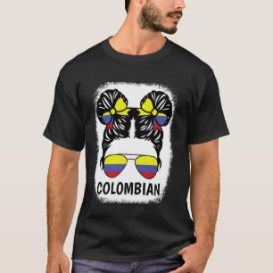 Colombian Girl Hispanic Heritage Month Colombia Fl T-Shirt