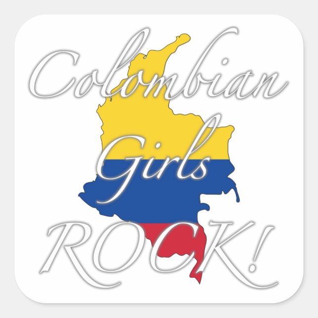 Colombian Girls Rock! Square Sticker (Front)