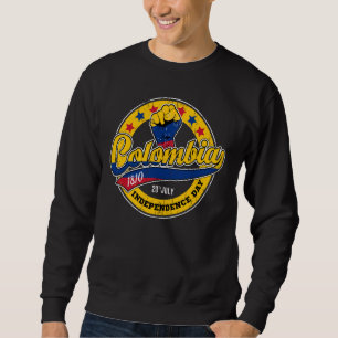 Colombian Independence Day Colombia Flag Retro Vin Sweatshirt