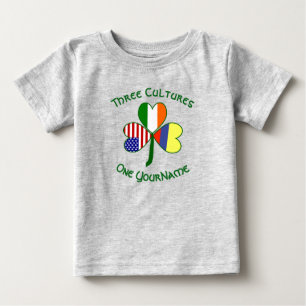 Colombian Irish American Flags Shamrock Your Name Baby T-Shirt