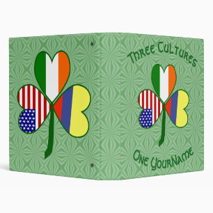 Colombian Irish American Flags Shamrock Your Name Binder
