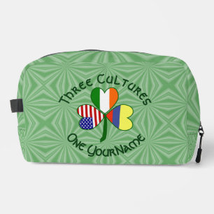 Colombian Irish USA Flags Shamrock Personalized Dopp Kit