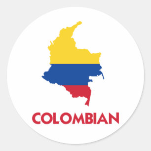 COLOMBIAN MAP CLASSIC ROUND STICKER