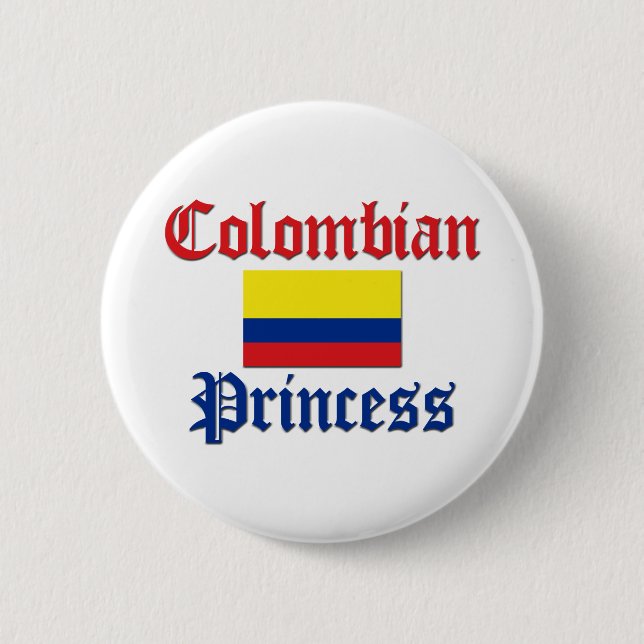 Colombian Princess 2 Inch Round Button (Front)