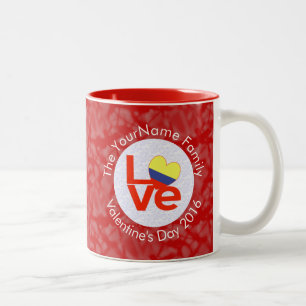 Colombian Red LOVE Flag Personalized  Two-Tone Coffee Mug