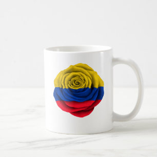 Colombian Rose Flag on Black Coffee Mug