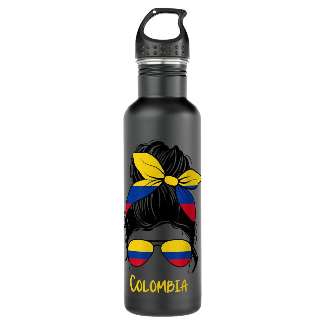 Colombiana Colombian Girl Mujer colombia  710 Ml Water Bottle (Front)