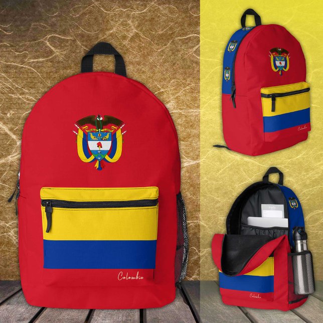 Colombie, sac à dos rouge, drapeau colombien / pat (Créateur téléchargé)