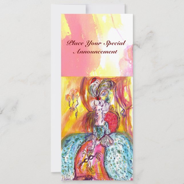 COLOMBINA / MARDI GRAS MASQUERADE BALL ANNOUNCEMENT (Front)