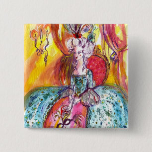 COLOMBINA / VENETIAN MASQUERADE MASKS 2 INCH SQUARE BUTTON