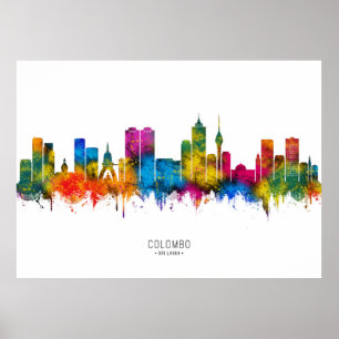 Colombo Sri Lanka Skyline Poster