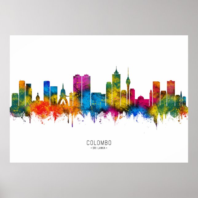 Colombo Sri Lanka Skyline Poster (Front)