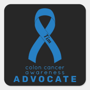Colon Cancer Advocate Black Square Sticker