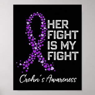 Colon Cancer And Crohns Disease Awareness Husband  Poster