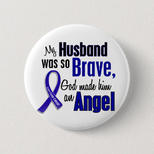 Colon Cancer ANGEL 1 Husband 2 Inch Round Button