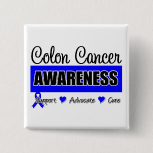 Colon Cancer Awareness Badge 2 Inch Square Button