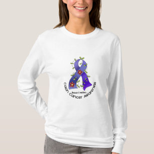 Colon Cancer Awareness FLOWER RIBBON 1 T-Shirt
