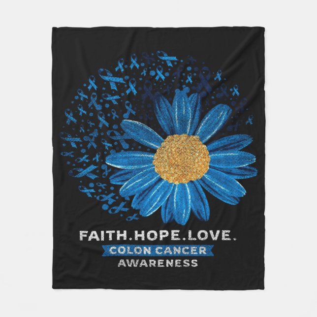 Colon Cancer Awareness | Gift For Mom Fleece Blanket (Front)