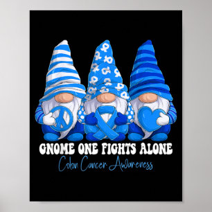 Colon Cancer Awareness Month Blue Ribbon Gnomies Poster