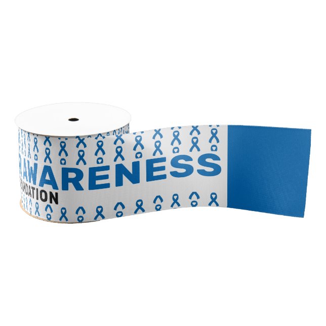 Colon Cancer Awareness Pattern Ribbon Grosgrain Ribbon (Spool)