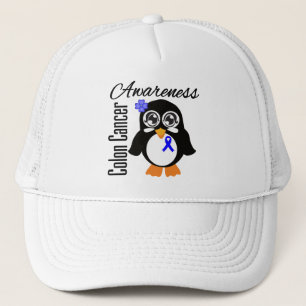 Colon Cancer Awareness Penguin Trucker Hat
