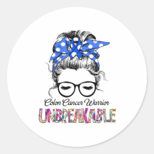 Colon Cancer Awareness Ribbon Support Gifts Classic Round Sticker