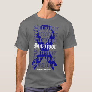 Colon Cancer Awareness Survivor Blue Ribbon Gift1 T-Shirt