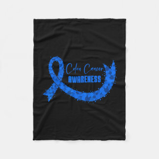 Colon cancer awareness warriors survivors dark fleece blanket