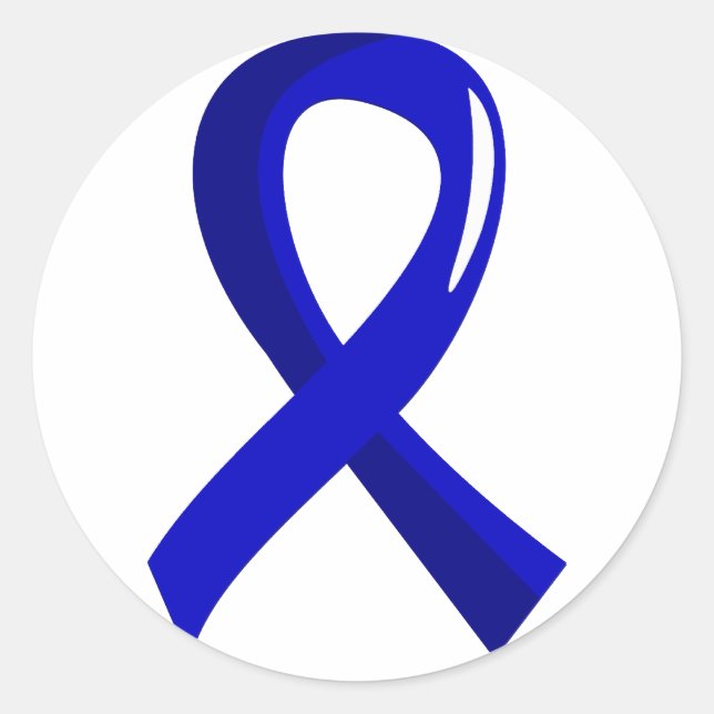 Colon Cancer Blue Ribbon 3 Classic Round Sticker (Front)