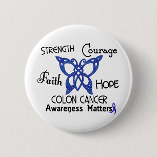 Colon Cancer Celtic Butterfly 3 2 Inch Round Button