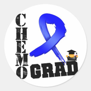 Colon Cancer Chemo Grad Classic Round Sticker