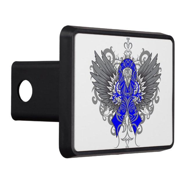 Colon Cancer Cool Awareness Wings Trailer Hitch Cover (Right)
