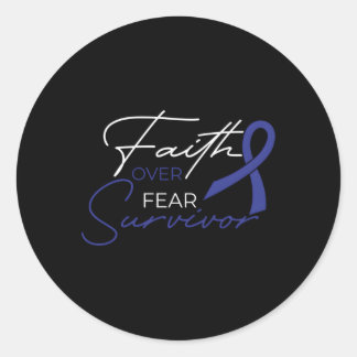 Colon Cancer Fight Cancer Ribbon Classic Round Sticker