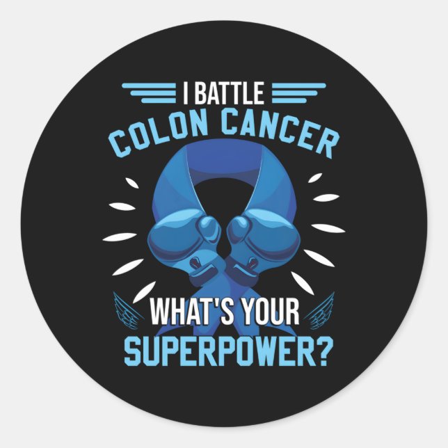 Colon Cancer Fighter Classic Round Sticker (Front)