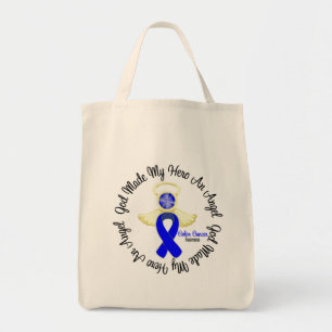 Colon Cancer God Made My Hero An Angel Tote Bag