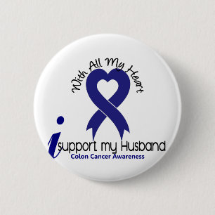 Colon Cancer I Support My Husband 2 Inch Round Button