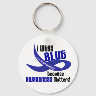 COLON CANCER I Wear Blue For Awareness 33 Keychain