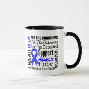 Colon Cancer I Wear Blue Ribbon TRIBUTE Mug