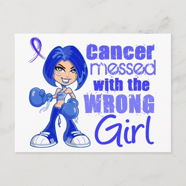 Colon Cancer Messed With Wrong Girl Postcard (Front)