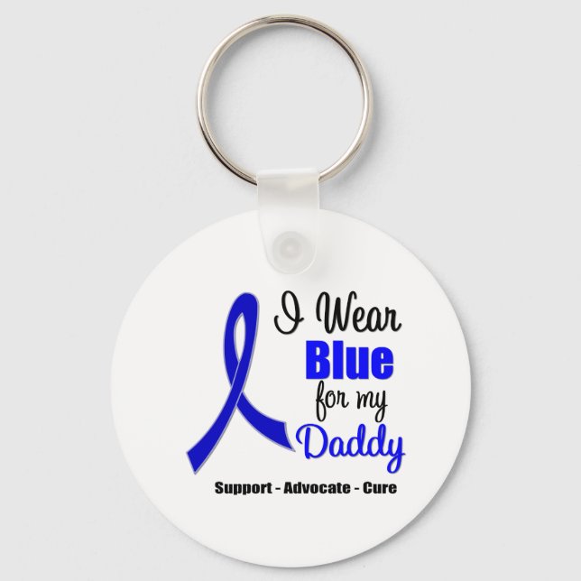 Colon Cancer Ribbon For My Daddy Keychain (Front)