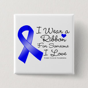 Colon Cancer Ribbon Someone I Love 2 Inch Square Button