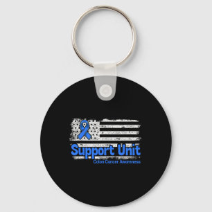 Colon Cancer Support Unit Flag Blue Colon Cancer A Keychain