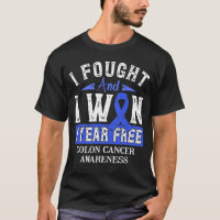 Colon Cancer Survivor 1 Year Free Blue Ribbon Awar