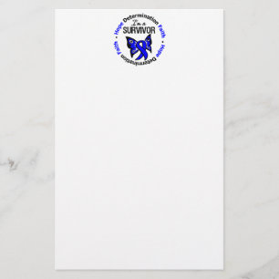 Colon Cancer Survivor Hope Determination Faith Stationery